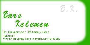 bars kelemen business card